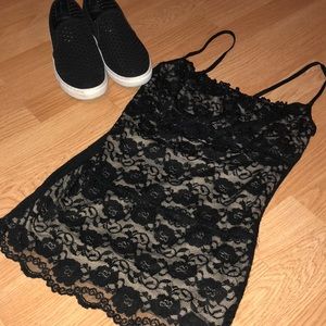 a'gaci Tops - Black Lace Tank Top a'gaci Tops - Black Lace Tank Top